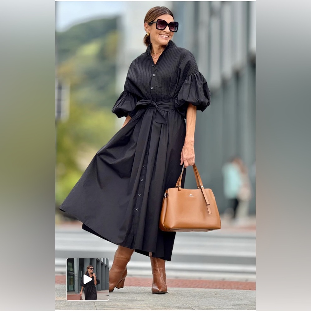 Marielle Stokkelaar Almelo Phoebe dress One Size Fits All Black 100% cotton NWT